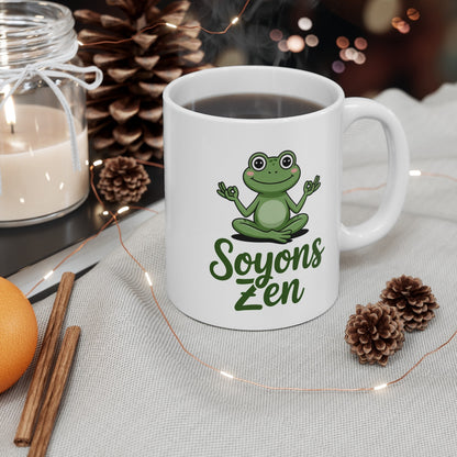 Mug Zen Grenouille Méditation – “Soyons Zen” – Bien-être & Sérénité