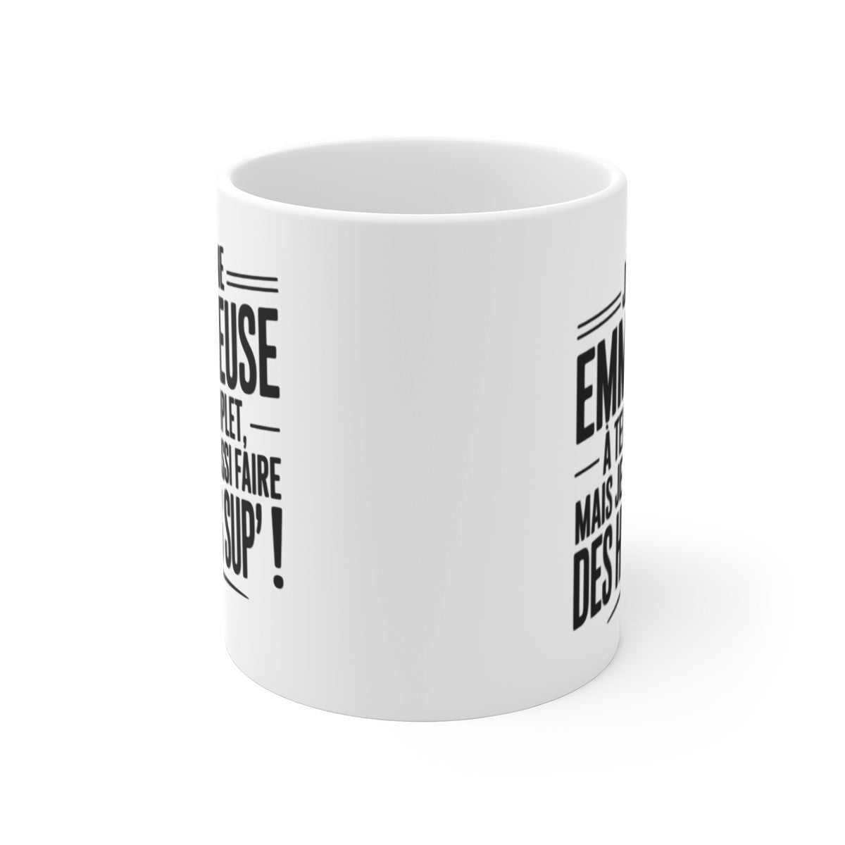 Mug “Emmerdeuse à Temps Complet” – Humour Fille au Caractère Bien Trempé – Cadeau Femme