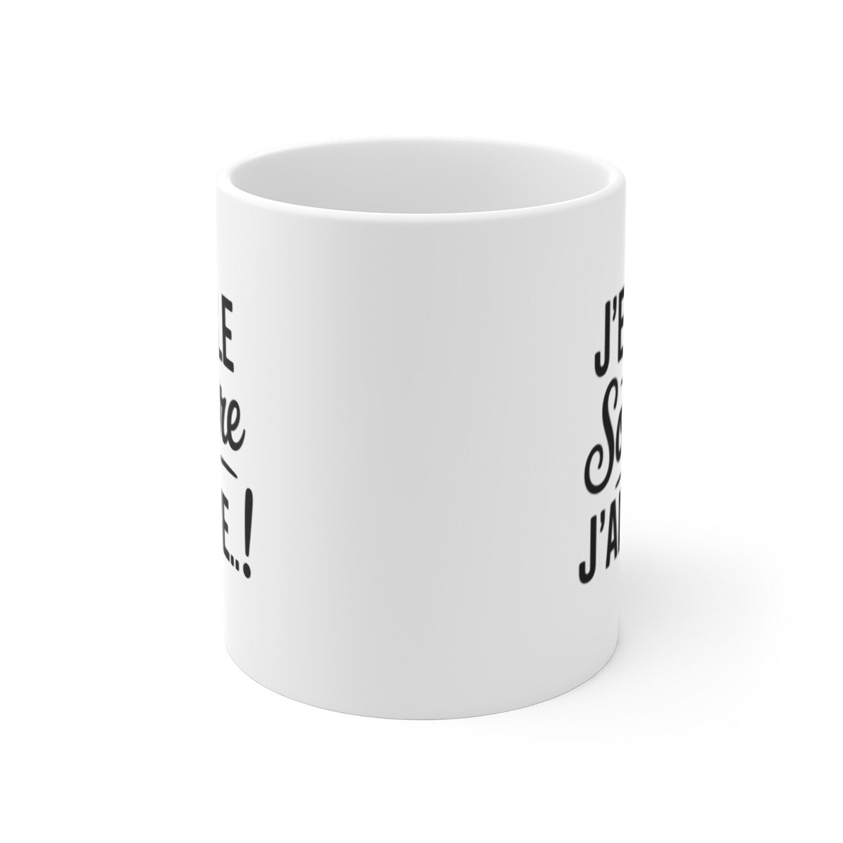 Mug Citation Positive – “J’enfile un Sourire et J’arrive” – Humour Quotidien – Tasse en Céramique 325ml