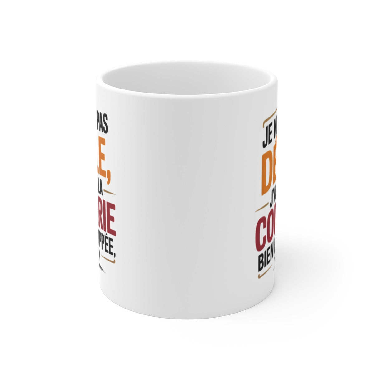 Mug Humour Noir – “Je ne suis pas débile” – Citation Provocante et Drôle – Tasse Céramique 325ml