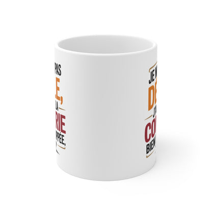 Mug Humour Noir – “Je ne suis pas débile” – Citation Provocante et Drôle – Tasse Céramique 325ml