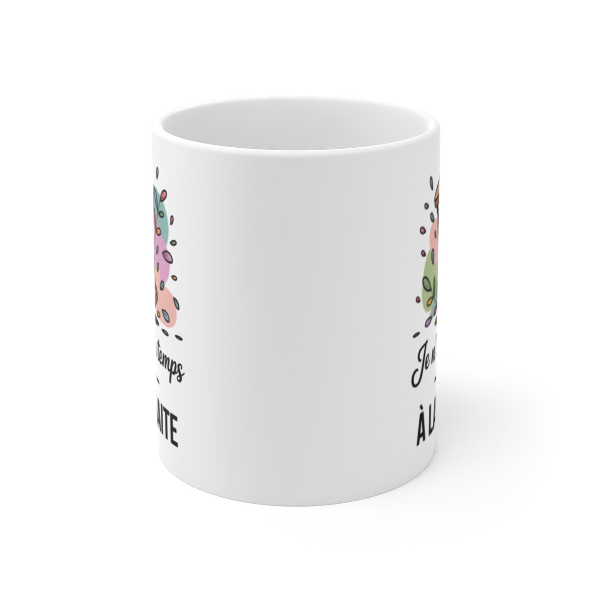 Mug Retraité Débordé – “Je n’ai pas le temps, je suis à la retraite” – Sablier Illustré – Tasse Céramique 325ml