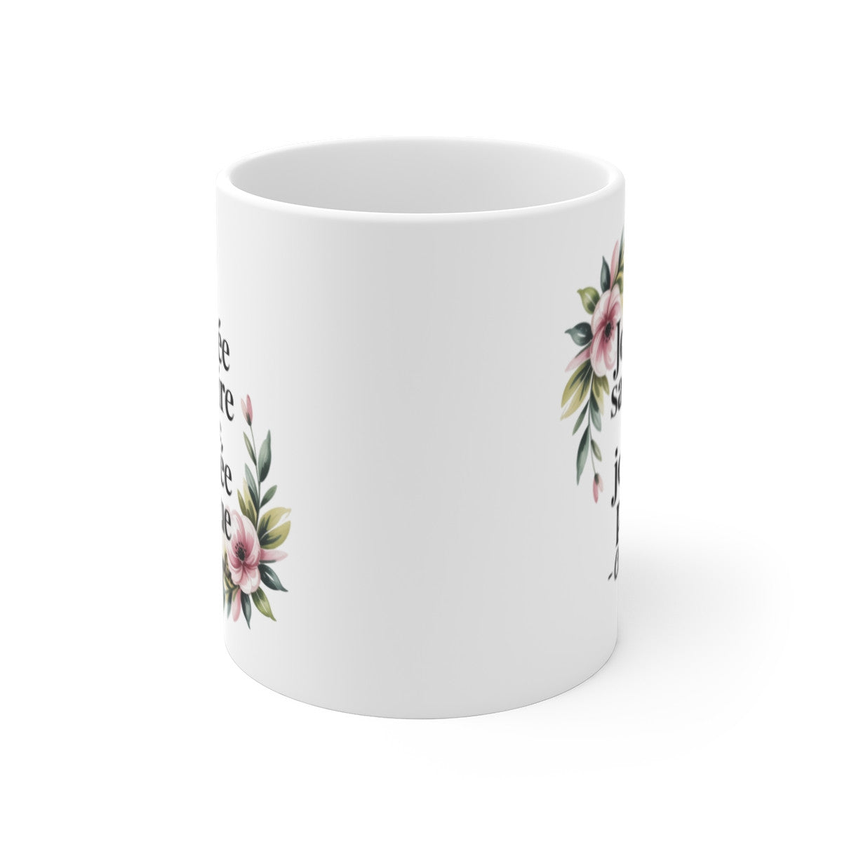 Mug Citation Charlie Chaplin – “Une Journée sans Rire” – Floral Poétique – Tasse Céramique 325ml