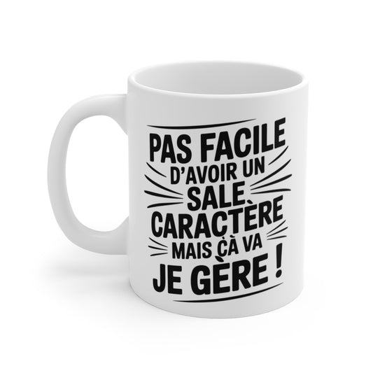Mug Sale Caractère – “Je Gère !” – Humour Affirmé – Tasse Drôle en Céramique 325ml