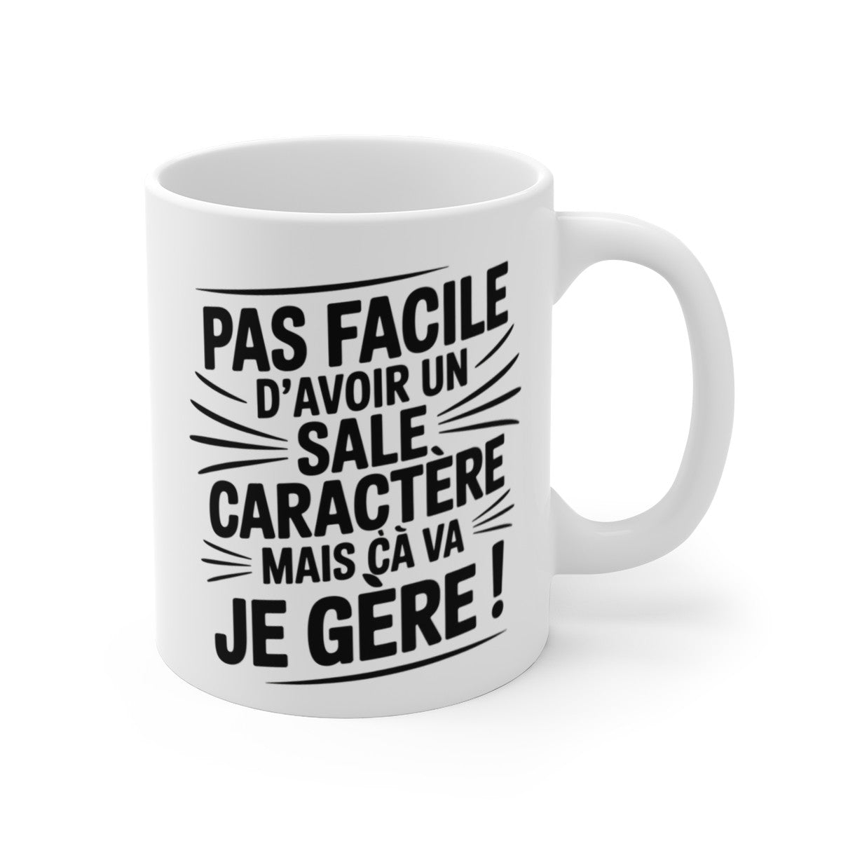 Mug Sale Caractère – “Je Gère !” – Humour Affirmé – Tasse Drôle en Céramique 325ml