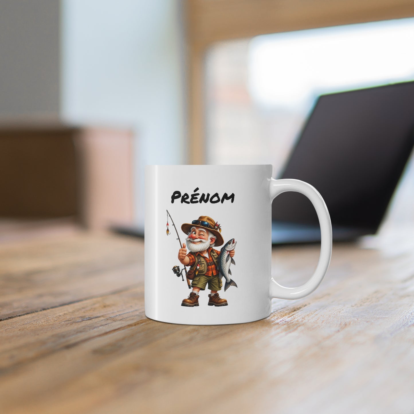 Mug Pêcheur Personnalisable avec Prénom – Homme – Tasse Passion Pêche – Cadeau Original Personnalisé pour Pêcheur