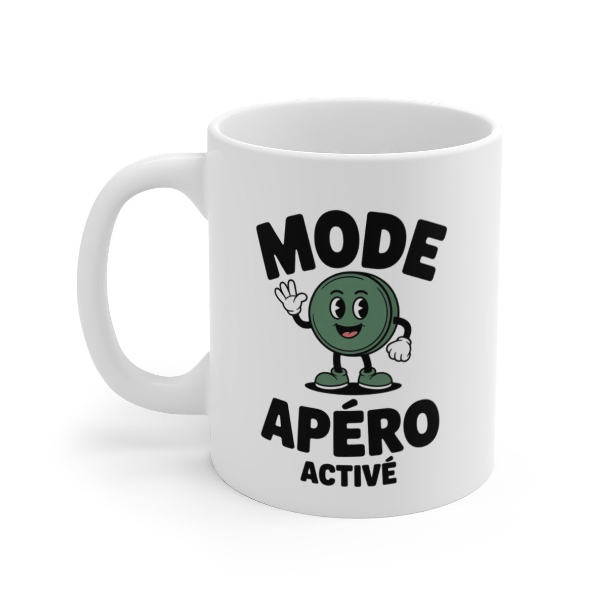 Mug Apéro Olive – “Mode Apéro Activé” – Design Drôle & Festif – Tasse Céramique 325ml