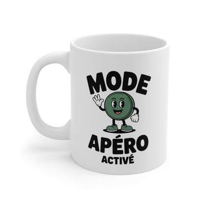 Mug Apéro Olive – “Mode Apéro Activé” – Design Drôle & Festif – Tasse Céramique 325ml