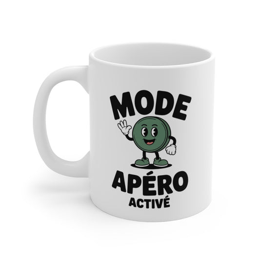 Mug Apéro Olive – “Mode Apéro Activé” – Design Drôle & Festif – Tasse Céramique 325ml