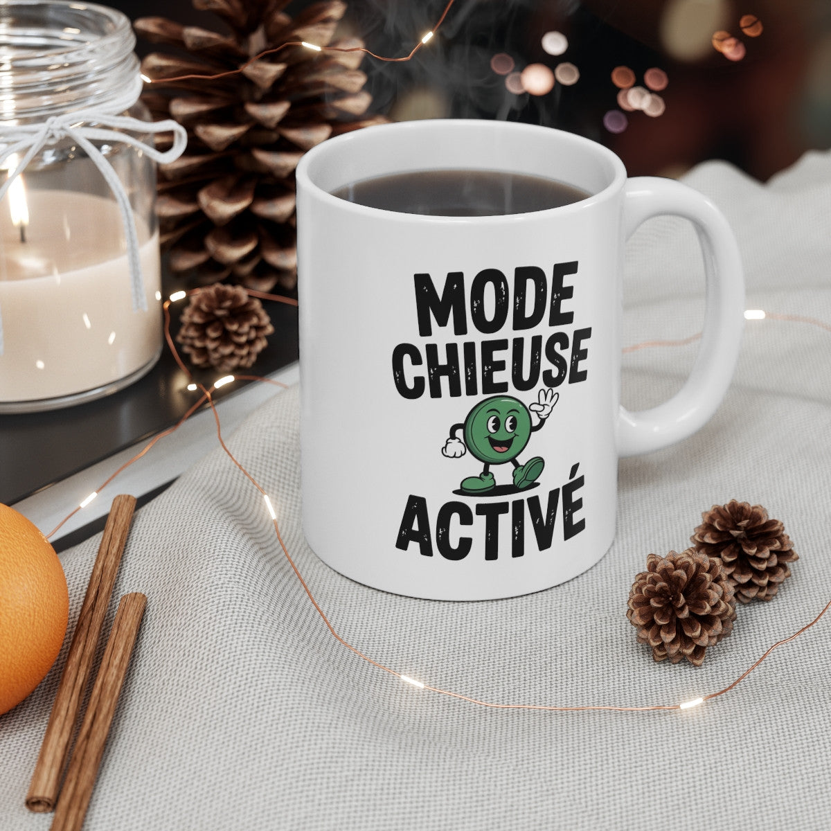 Mug Mode Chieuse – Olive Rigolote – Phrase Drôle et Décomplexée – Tasse Céramique 325ml