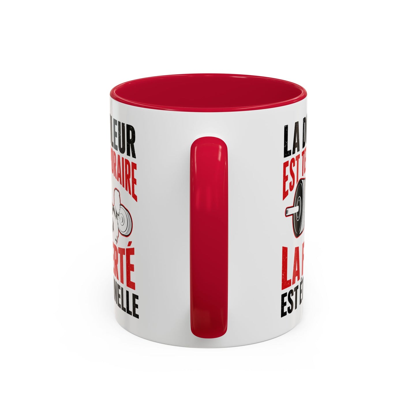 Mug Musculation Fitness – Tasse Sport Haltérophilie – Cadeau Original Homme et Femme, Salle de Sport Noir Bleu Rouge