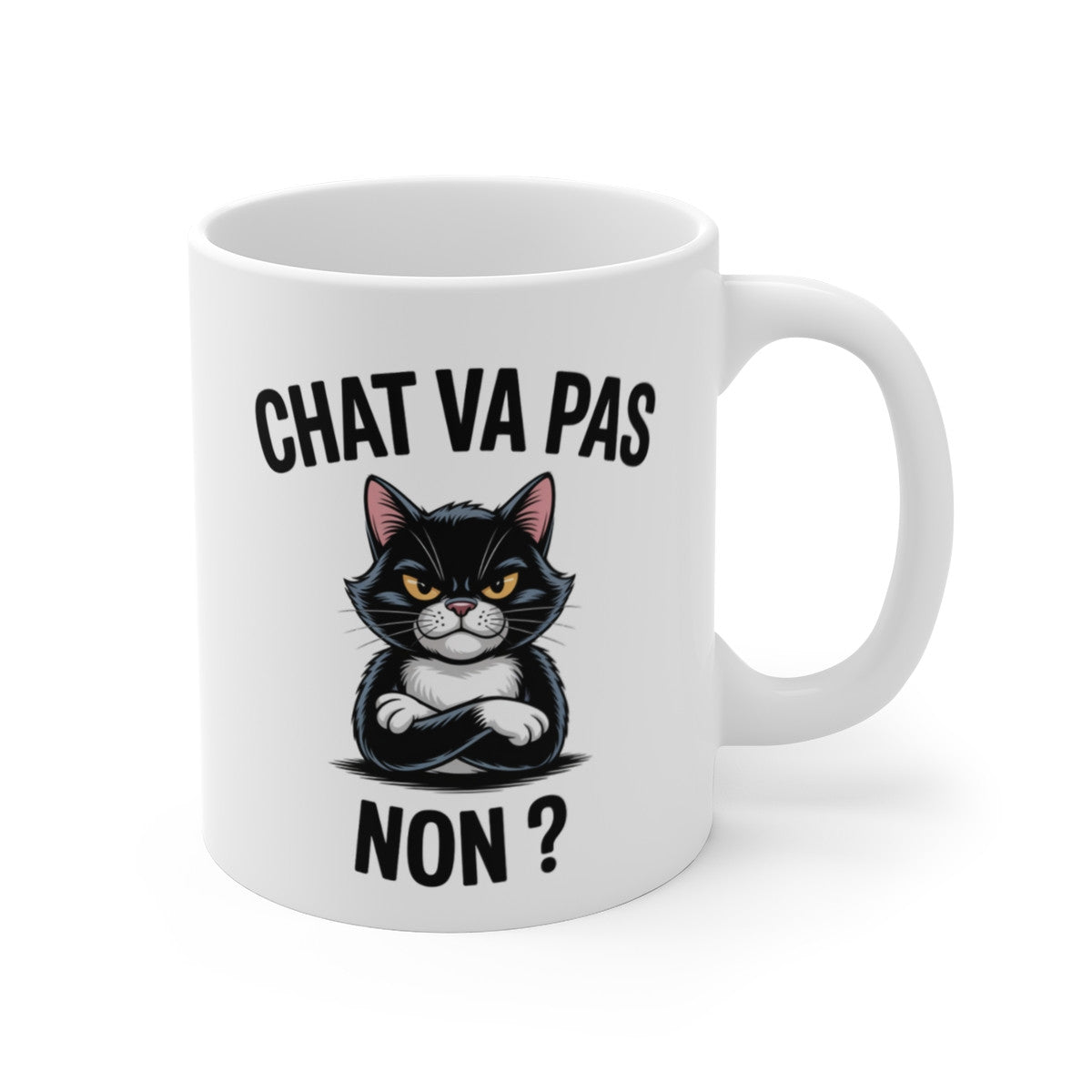 Mug Humour Chat – “Chat va pas, non ?” – Feline Sarcastique – Tasse Céramique 325ml