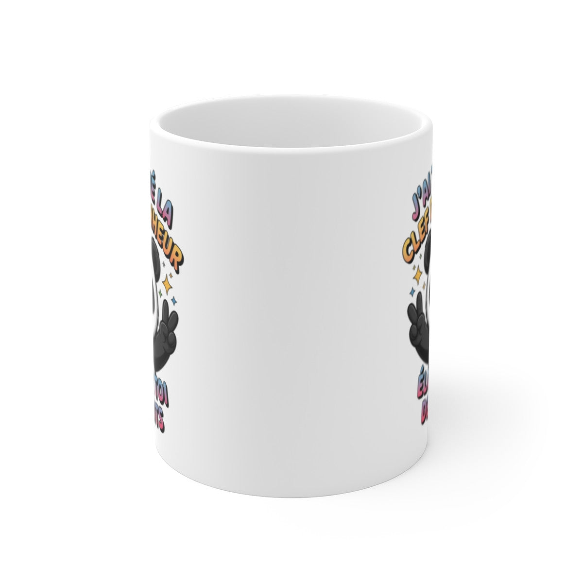 Mug Panda Bonheur – “Éloigne-toi des idiots” – Citation Drôle & Colorée – Tasse Céramique 325ml