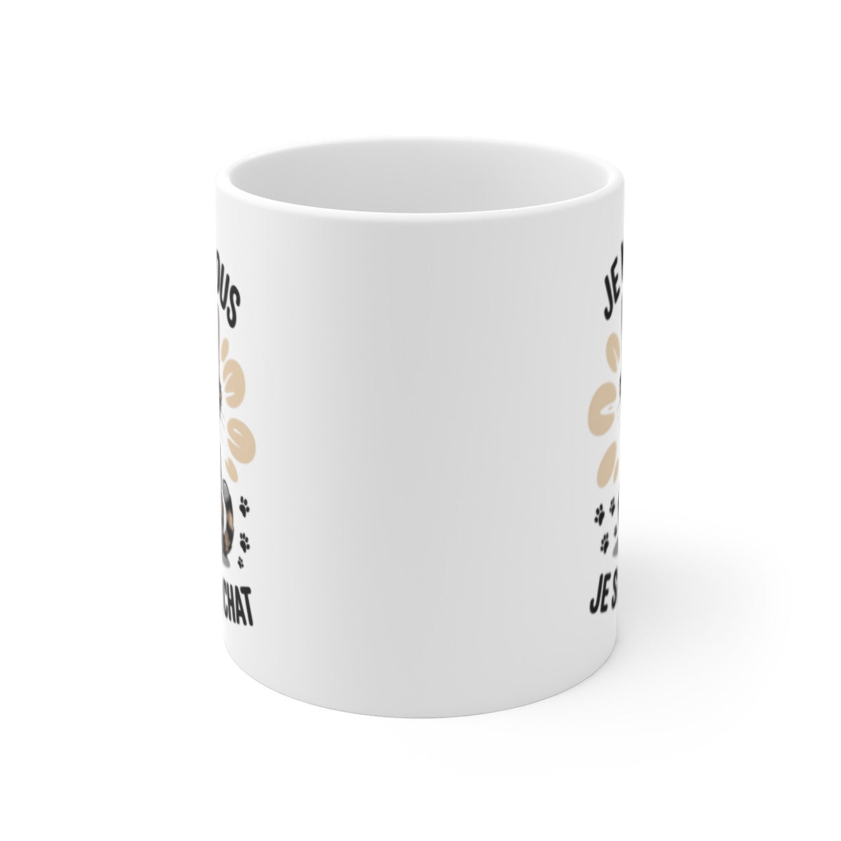 Mug Chat Grognon – “Je m’en fous, je suis un chat” – Humour Félin – Tasse Céramique 325ml