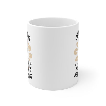 Mug Chat Grognon – “Je m’en fous, je suis un chat” – Humour Félin – Tasse Céramique 325ml