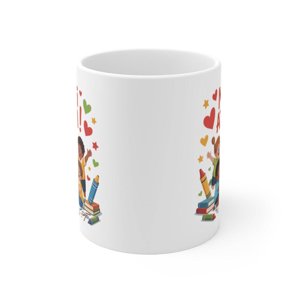 Mug ATSEM Cadeau Fin d’Année – Merci ATSEM avec Enfants et Crayons