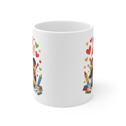Mug ATSEM Cadeau Fin d’Année – Merci ATSEM avec Enfants et Crayons