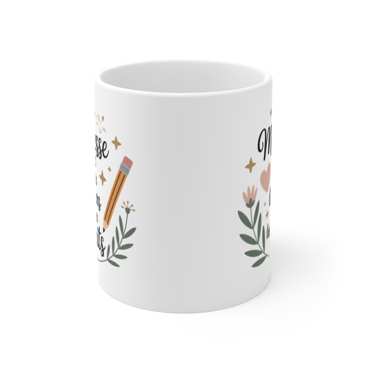 Mug Maîtresse – Cadeau Fin d’Année – Cœurs et Esprits – Merci École Primaire