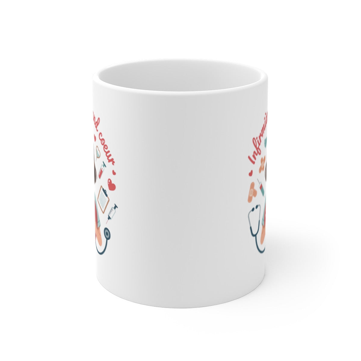 Mug Infirmière au Grand Cœur – Cadeau Femme Soignante – Merci Infirmière