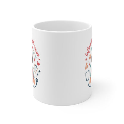Mug Infirmière au Grand Cœur – Cadeau Femme Soignante – Merci Infirmière