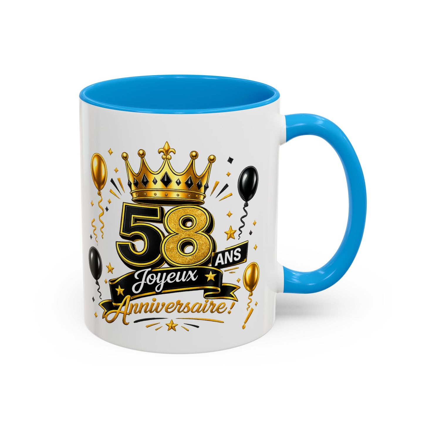 Mug Joyeux 58 Ans – Tasse Anniversaire 58 Ans – Cadeau Original pour Femme Homme – Idée Cadeau 58e Anniversaire