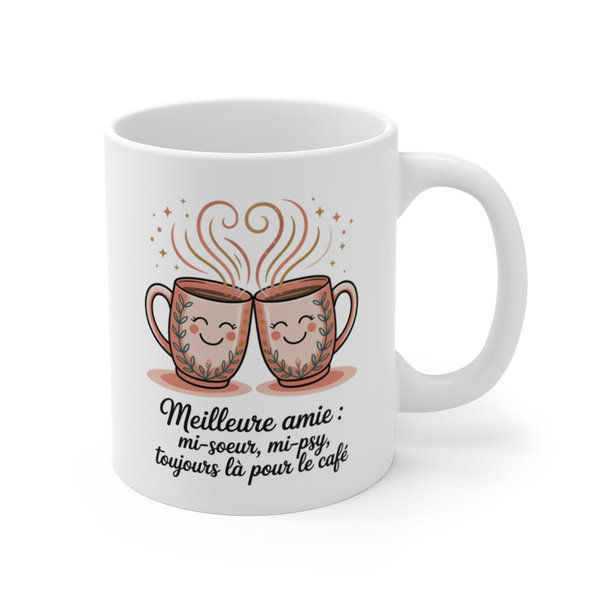 Mug Meilleure Amie – Mi-Sœur – Illustration Amicale et Poétique – Cadeau Touchant pour Copine