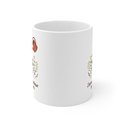 Mug Bien-Être – J’Arrose Mon Bonheur – Illustration Plante Positive et Colorée – Cadeau Feel Good