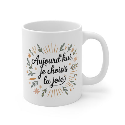 Mug Citation Positive – Aujourd’hui Je Choisis la Joie – Design Nature