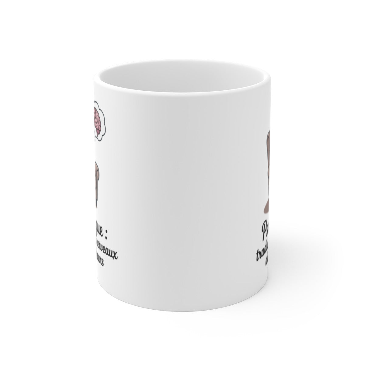 Mug  – Traducteur de Cerveaux – Illustration Humour Thérapie – Cadeau Original Métier