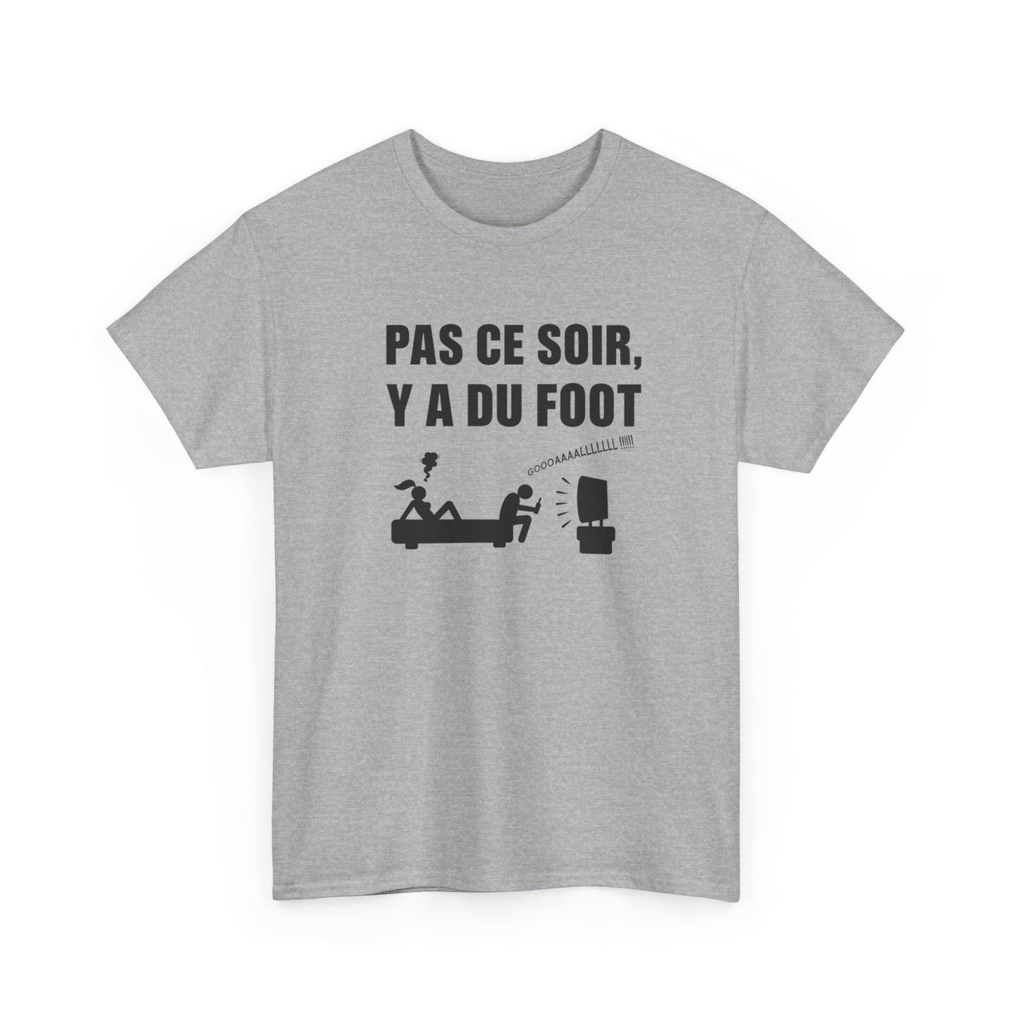 T-Shirt Foot Humour Homme – Pas Ce Soir Y A Du Foot – Cadeau Fan de Football Supporter Drôle