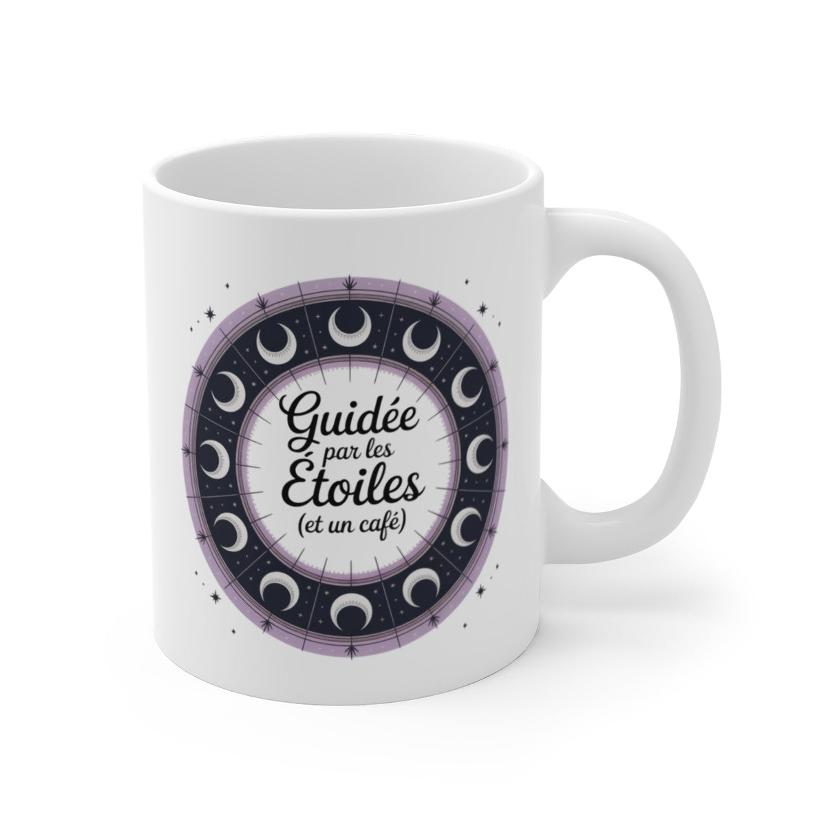 Mug Astrologie Café – Guidée par les Étoiles – Design Lune et Horoscope Mystique