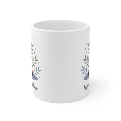 Mug Méditation – Inspire Expire Recharge – Illustration Yoga et Bien-Être Relaxant