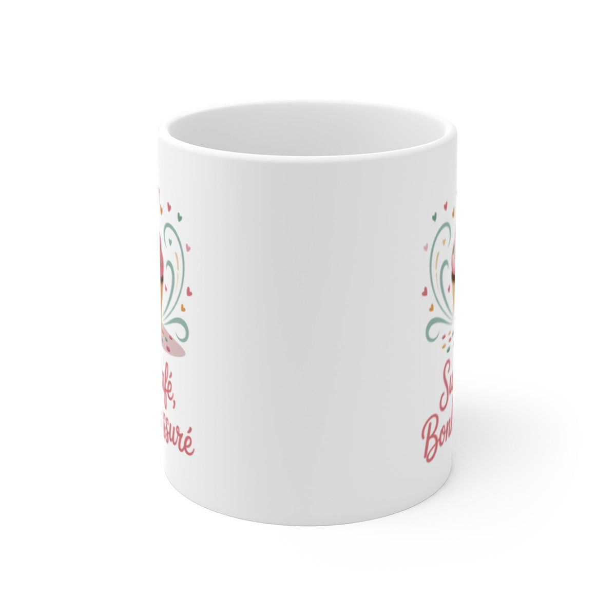 Mug Sucre Café – Bonheur Assuré – Illustration Cupcake Mignon et Coloré