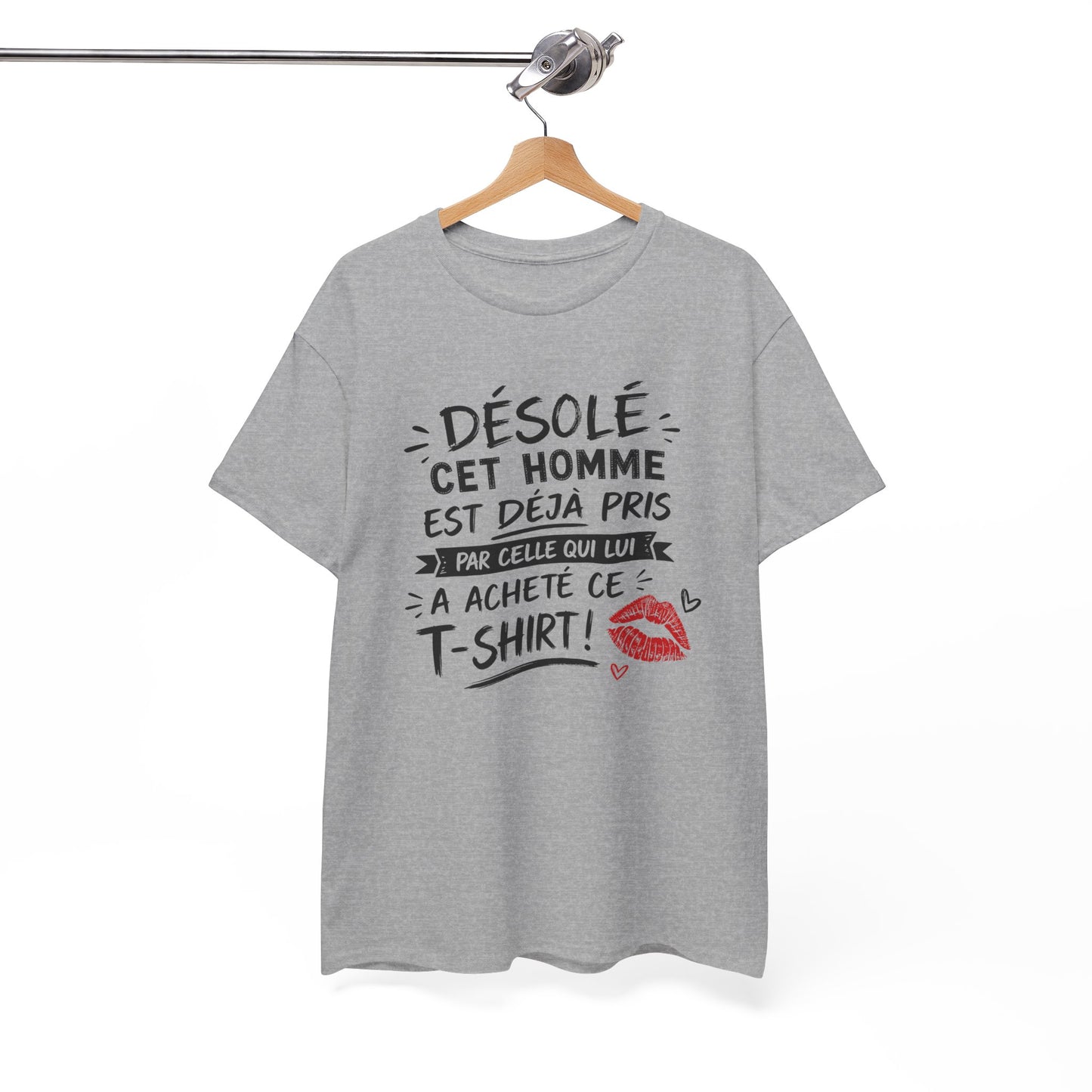 T-Shirt Homme Humour Couple – Désolé Cet Homme Est Déjà Pris – Cadeau Amoureux Mari Petit Ami Saint Valentin