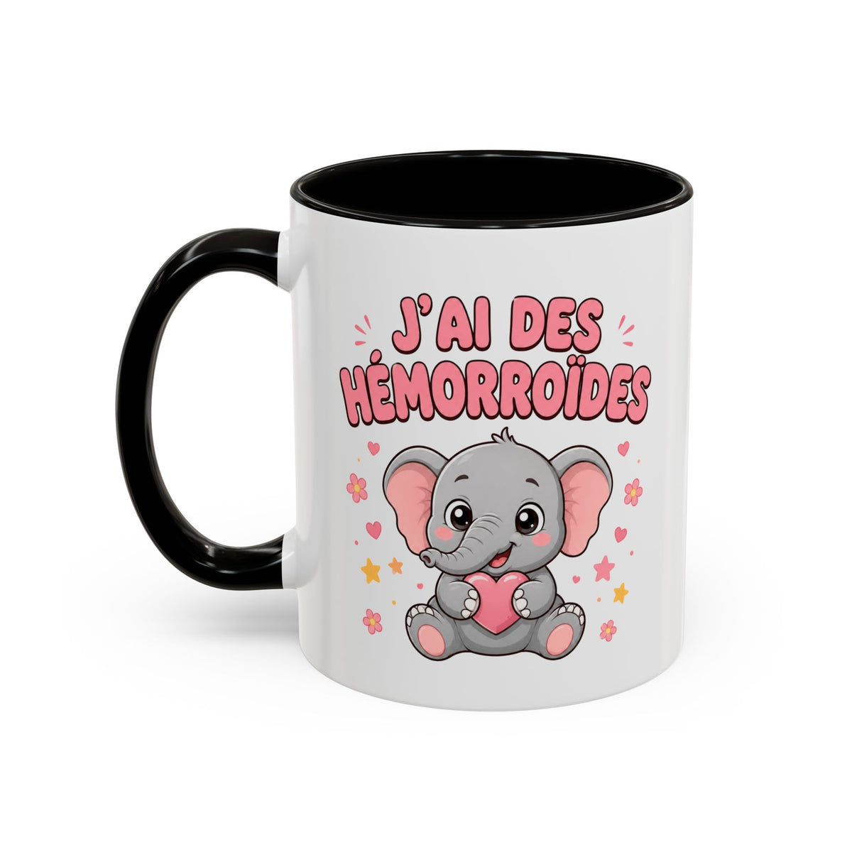 Mug J’ai des Hémorroïdes – Tasse Humour avec Éléphant – Cadeau Drôle et Décalé Homme et Femme