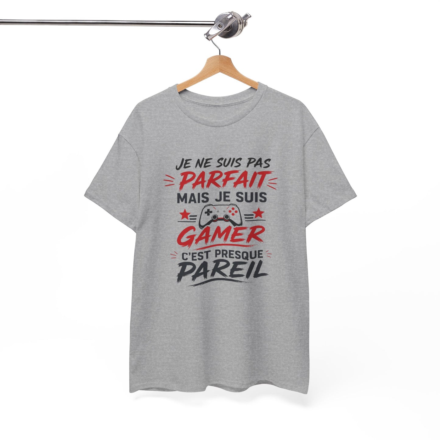 T-Shirt Gamer Humour – Je Ne Suis Pas Parfait Mais Je Suis Gamer – Cadeau Geek Homme Femme Papa Gamer
