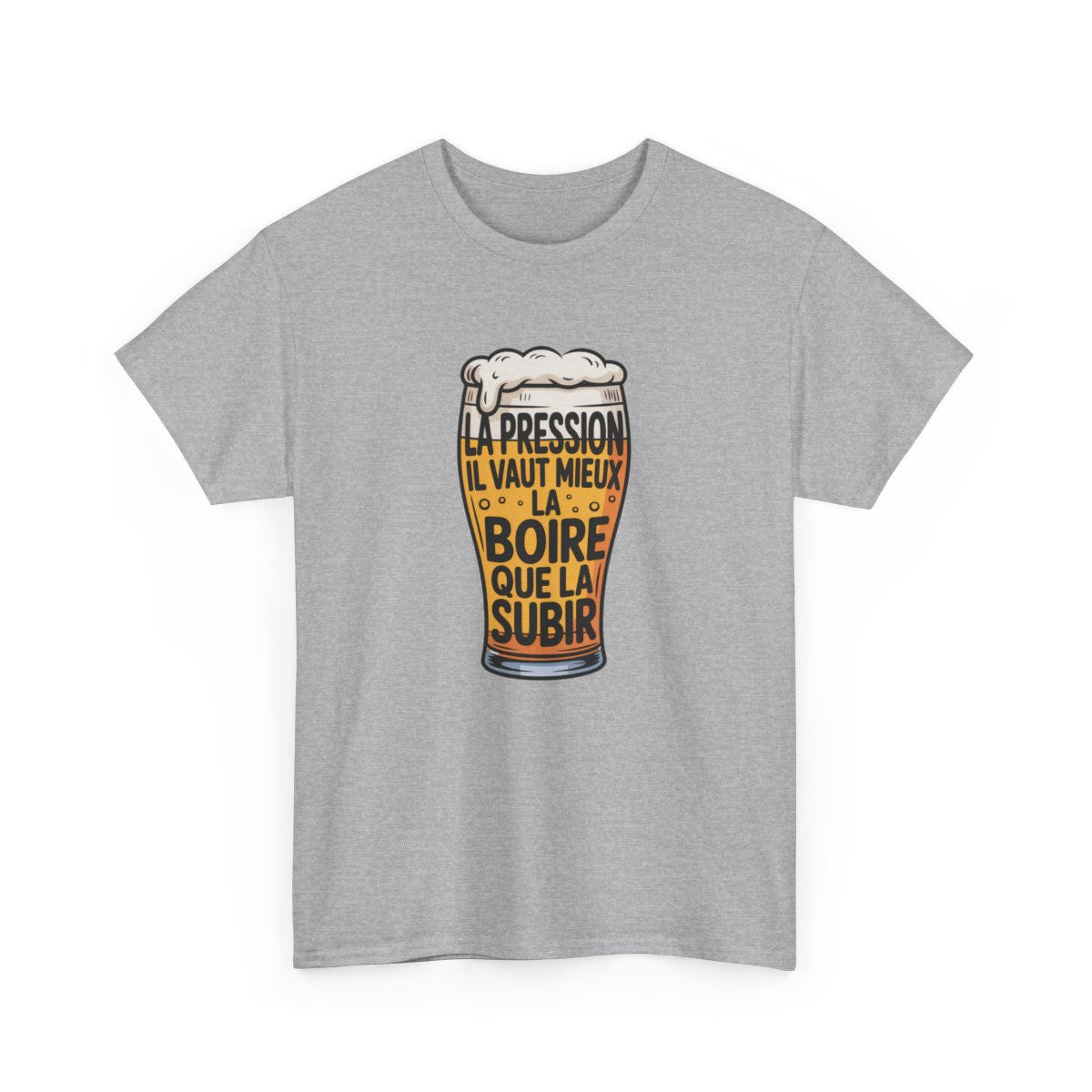 T-shirt Bière Humour Pression – "Il Vaut Mieux La Boire" – Visuel Verre de Bière Rigolo et Décontracté