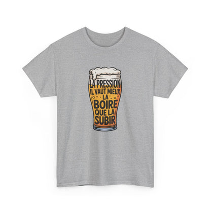 T-shirt Bière Humour Pression – "Il Vaut Mieux La Boire" – Visuel Verre de Bière Rigolo et Décontracté