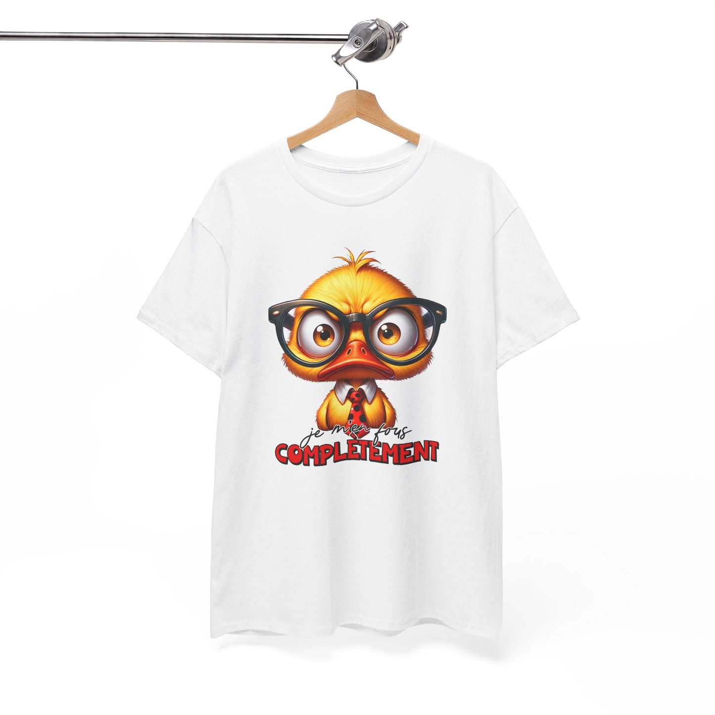 Tee Shirt Je M’En Fous Complètement – T-Shirt Humour Canard Rigolo – Cadeau Homme Femme Humour Décalé