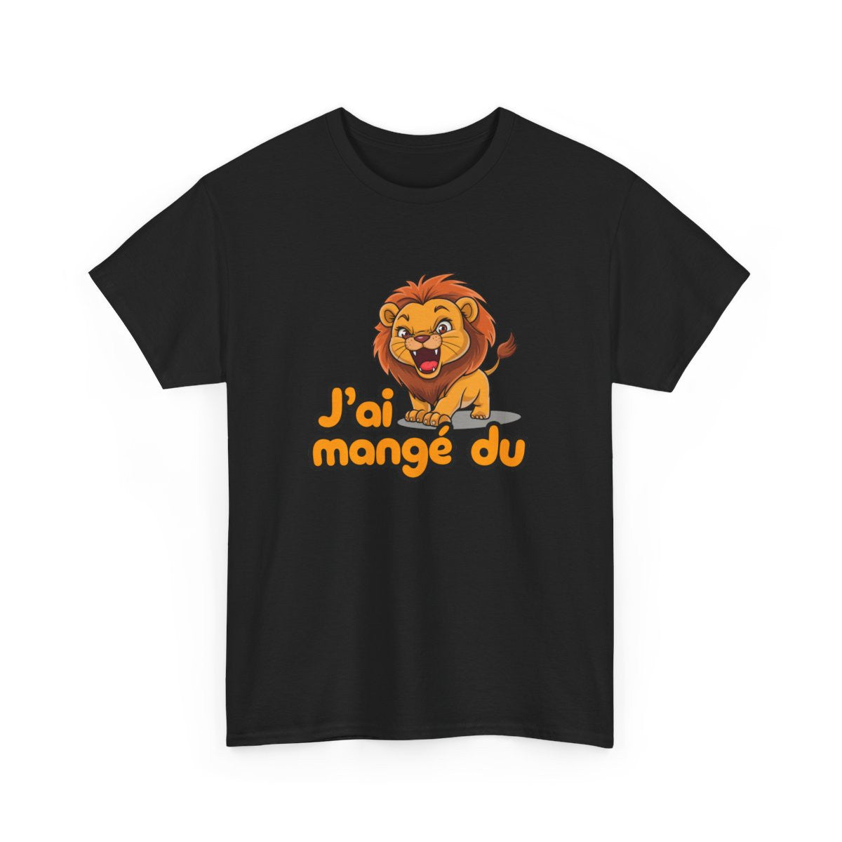 T-shirt Drôle Adulte – "J’ai Mangé du Lion" – Tee-Shirt Féroce Lion Cartoon Blanc Gris Noir Unisexe S à 3XL