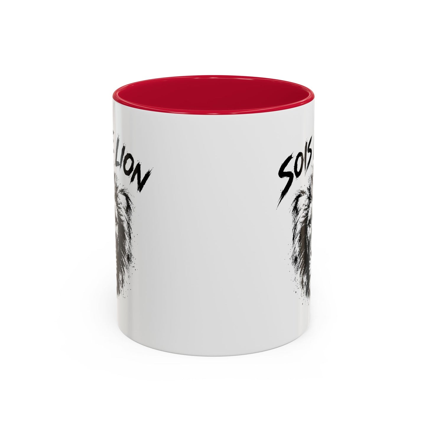 Mug Lion Motivant – Tasse Animaux Sauvages – Cadeau Original Homme et Femme, Courage Force Caractère Noir Bleu Rouge