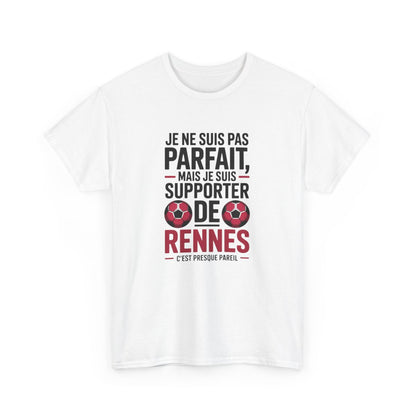 T-shirt Rennes Football – "Je Suis Supporter de Rennes" – Tee-Shirt Blanc Gris Stade Rennais Humour Rouge Noir Adulte S à 3XL
