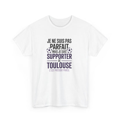 T-shirt Football Toulouse – "Je Suis Supporter TFC" – Tee-Shirt Blanc Gris Violet Humour Ligue 1 Adulte S à 3XL