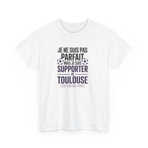 T-shirt Football Toulouse – "Je Suis Supporter TFC" – Tee-Shirt Blanc Gris Violet Humour Ligue 1 Adulte S à 3XL