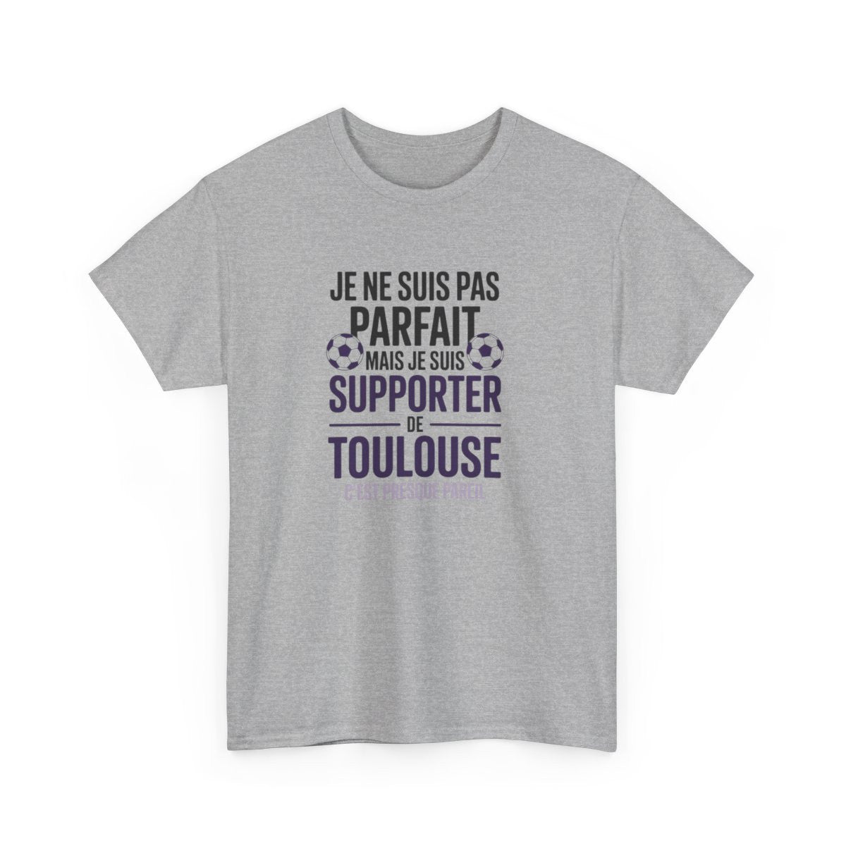 T-shirt Football Toulouse – "Je Suis Supporter TFC" – Tee-Shirt Blanc Gris Violet Humour Ligue 1 Adulte S à 3XL