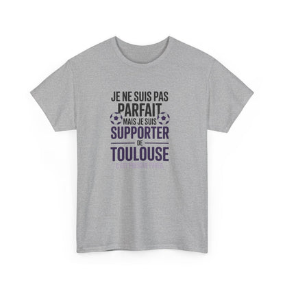 T-shirt Football Toulouse – "Je Suis Supporter TFC" – Tee-Shirt Blanc Gris Violet Humour Ligue 1 Adulte S à 3XL