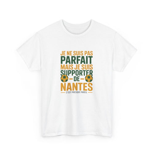 T-shirt Supporter FC Nantes – "Je Suis Supporter de Nantes" – Tee-Shirt Blanc Gris Humour Football Ligue 1 Jaune Vert S à 3XL