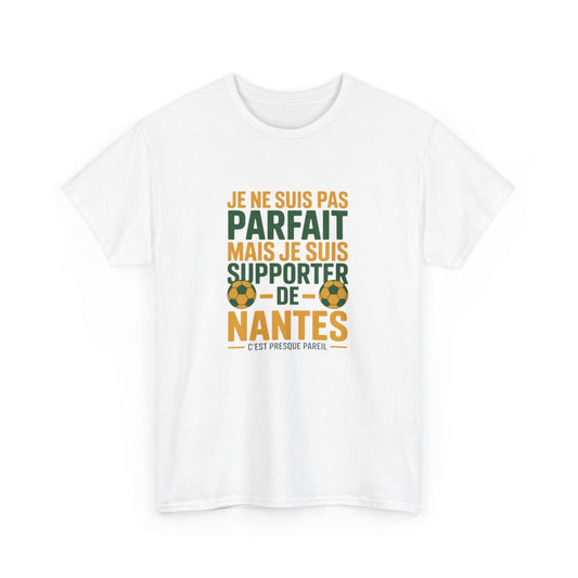 T-shirt Supporter FC Nantes – "Je Suis Supporter de Nantes" – Tee-Shirt Blanc Gris Humour Football Ligue 1 Jaune Vert S à 3XL
