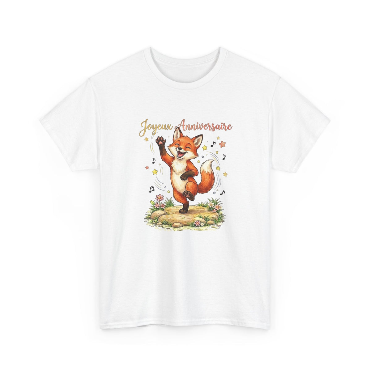 Tee Shirt Homme et Femme Anniversaire Renard Rigolo Animal Mignon Cadeau Original Humour Fête