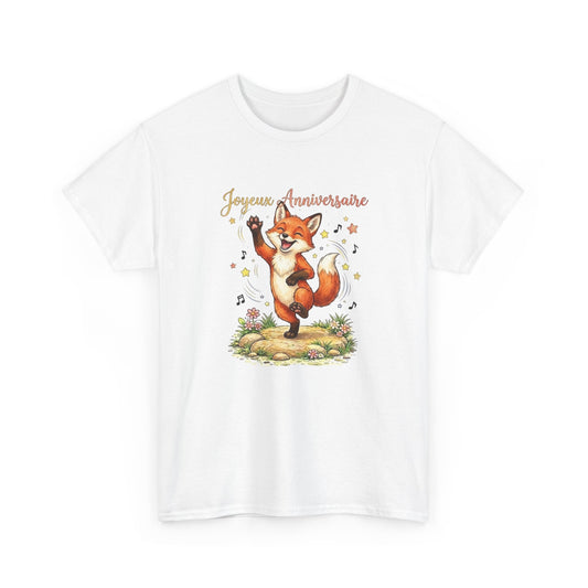 Tee Shirt Homme et Femme Anniversaire Renard Rigolo Animal Mignon Cadeau Original Humour Fête